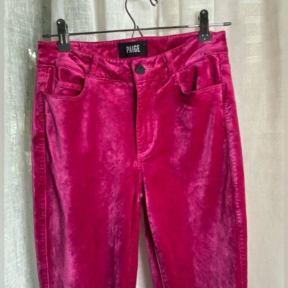 PAIGE HOXTON ULTRA SKINNY Velvet Jean Pants Size 27 Stretch Pink Muted Mauve - Picture 3 of 14